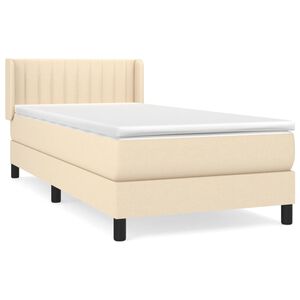 vidaXL Boxspringbett mit Matratze Creme 80x200 cm Stoff