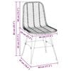 vidaXL Esszimmerstuhl 2 pcs Natur 44,5 x 55 x 85 cm Rattan und Eisen