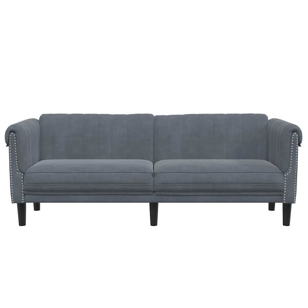 vidaXL Sofa 3-Sitzer Dunkelgrau Samt