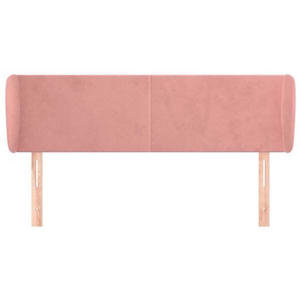 vidaXL Kopfteil mit Ohren Rosa 147x23x78/88 cm Samt