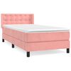 vidaXL Boxspringbett mit Matratze Rosa 90x200 cm Samt