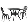 vidaXL Gartentisch Set 3 stk. Schwarz Gussaluminium
