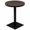 vidaXL Bistrotisch MDF und Stahl Rund 60&times;75 cm Dunkle Esche