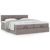 vidaXL Ottoman-Bett mit Matratzen Taupe 180x200 cm Stoff