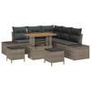 vidaXL Gartensofa-set mit Kissen mit Speicher 8 pcs Grau Poly Rattan