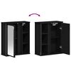 vidaXL Bad-Wandschrank mit Spiegel Schwarz Eichen-Optik 50x21x60 cm