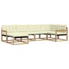 vidaXL Outdoor-Sofagarnitur mit Kissen 6 pcs Wei&szlig; und Creme