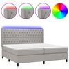 vidaXL Boxspringbett mit Matratze & LED Hellgrau 200x200 cm Stoff