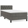 vidaXL Boxspringbett mit Matratze Dunkelgrau 80x200 cm Samt