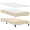 vidaXL Boxspringbett mit Matratze Creme 200 x 90 cm Polyester