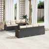 vidaXL Garten-Sofa-Set mit Kissen 7 pcs Schwarz und Creme