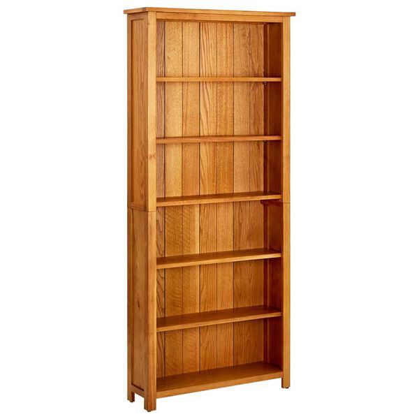 vidaXL B&uuml;cherregal 6 F&auml;cher 80x22,5x180 cm Massivholz Eiche