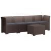 vidaXL 4-Sitzer Gartensofa mit Kissen Rattan Look PP Braun