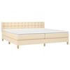 vidaXL Boxspringbett mit Matratze Creme 180x200 cm Stoff
