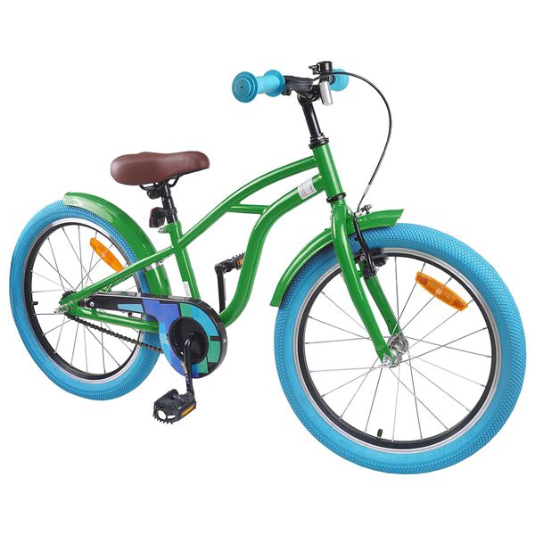 vidaXL Kinderfahrrad 18 Zoll f&uuml;r 5-7 Jahre alt Gr&uuml;n