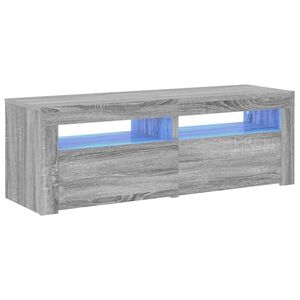 vidaXL TV-Schrank mit LED-Leuchten Grau Sonoma 120x35x40 cm