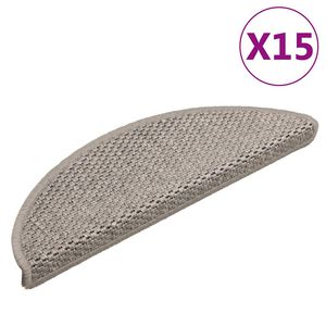 vidaXL Treppenmatten Selbstklebend Sisal-Look 15 Stk. 56x17x3 Silbern