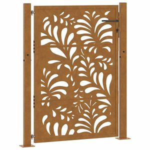 vidaXL Gartentor 100x125 cm Verwitterungsstahl Wellendesign