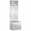 vidaXL Garten Sichtschutz-Leinwand Floral Silber 50 x 32 x 150 cm