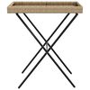 vidaXL Tabletttisch Klappbar Beige 65x40x75 cm Poly Rattan