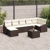 vidaXL Sofa Set mit Kissen 8 pcs Braun Poly Rattan