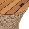 vidaXL Garten-Beistelltische 2 Stk. mit Holzplatte Beige Poly Rattan