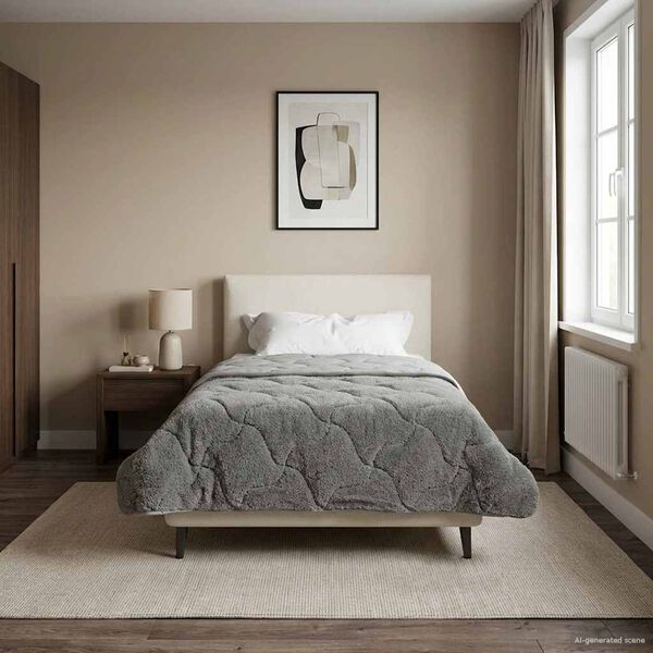 vidaXL Ganzjahresbettdecke Gepolstert Anthrazit 140 x 220 cm