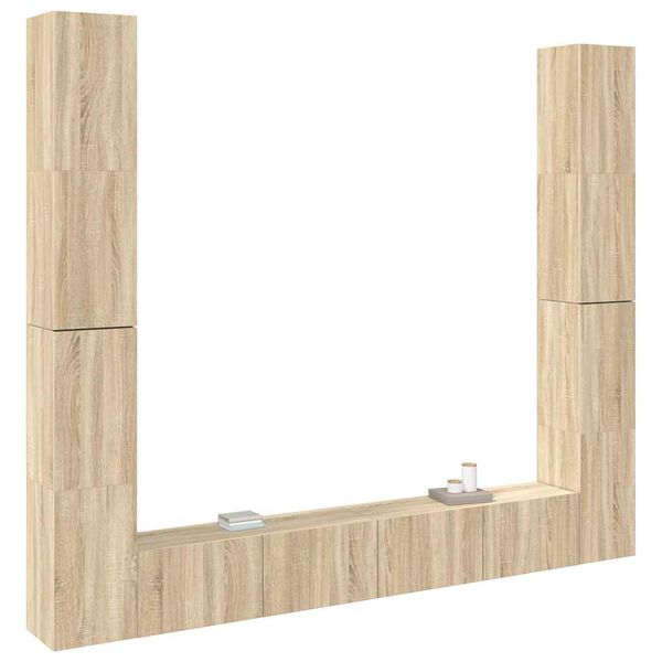 vidaXL 6-tlg. TV-Schrank-Set Sonoma-Eiche Holzwerkstoff