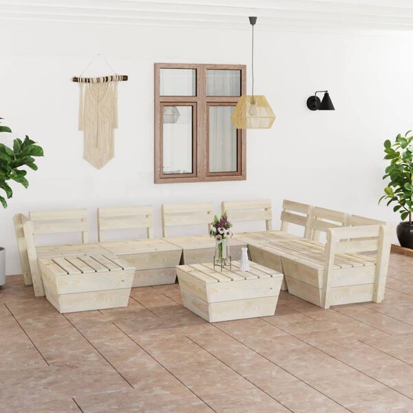 vidaXL 8-tlg. Garten-Paletten-Lounge-Set Impr&auml;gniertes Fichtenholz