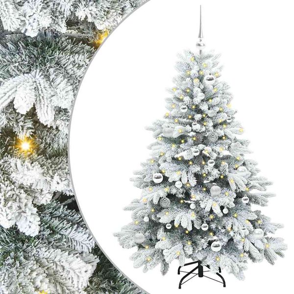 vidaXL K&uuml;nstlicher Weihnachtsbaum mit 150 LEDs Wei&szlig; 150 cm PE und PVC
