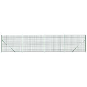 vidaXL Maschendrahtzaun mit Bodenflansch Gr&uuml;n 1,4x10 m