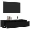 vidaXL TV-Schrank mit LED-Leuchten Schwarz Eichen-Optik 100x35,5x25 cm