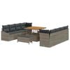 vidaXL Gartensofa-set 11 stk. Grau Poly-Rattan