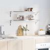 vidaXL Wandregale 2 Stk. 100x30 cm Silbern Edelstahl