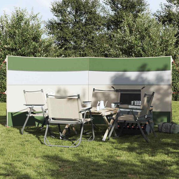 vidaXL Camping-Windschutz Gr&uuml;n 340x130 cm Wasserdicht