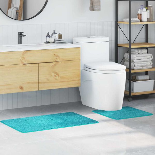 vidaXL Anti-Rutsch Badematten-Set 2 pcs T&uuml;rkis PP