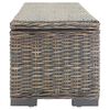 vidaXL Truhe Grau 110 cm Natur Kubu Rattan & Massivholz Mahagoni