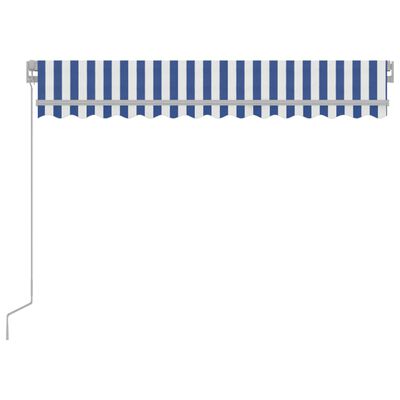vidaXL Markise Manuell Einziehbar mit LED 300x250 cm Blau und Weiß
