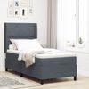 vidaXL Boxspringbett mit Matratze Dunkelgrau 100 x 200 cm Samt