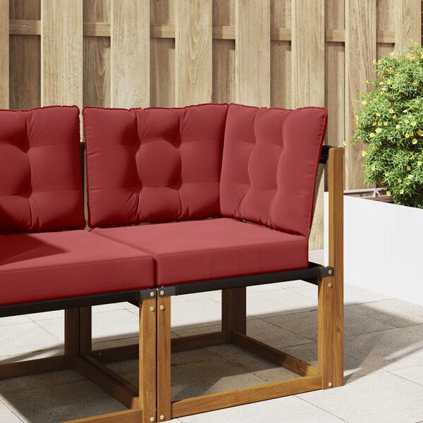 vidaXL Sofakissen f&uuml;r drau&szlig;en 3 pcs Weinrot Polyester