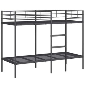 vidaXL Etagenbett ohne Matratze Schwarz 75x190 cm Stahl