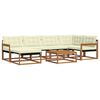vidaXL Outdoor-Sofagarnitur 7 Stk. Natur und Creme Massivholz Akazie