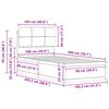 vidaXL Bettgestell mit gepolstertem Kopfteil Hellgrau 100 x 200 cm