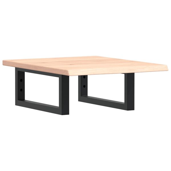 vidaXL Waschtischplatte mit Halterung Stahl und Massivholz Eiche