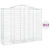 vidaXL Gabionen mit Hochbogen 13Stk. 200x50x160/180cm Verzinktes Eisen