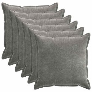 vidaXL Kissenbezug 6 pcs HOUTEN Dunkelgrau 70 x 70 cm Chenille-Stoff
