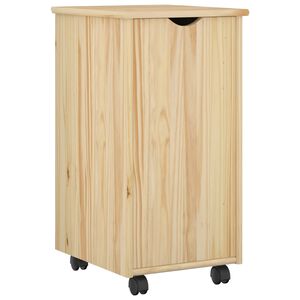 vidaXL Rollschrank Mit Rad Braun 34 x 39 x 65,5 cm Massivholz Kiefer