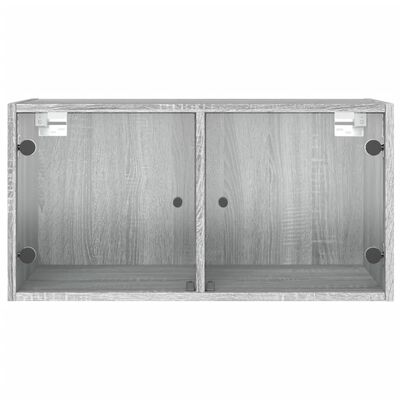 vidaXL Wandschrank mit Glastüren Grau Sonoma 68,5x37x35 cm