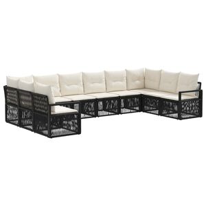 vidaXL Gartensofa-set 10 stk. Schwarz Poly-Rattan