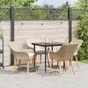 vidaXL Garten Essgruppe mit Kissen 5 pcs Beige Poly-Rattan